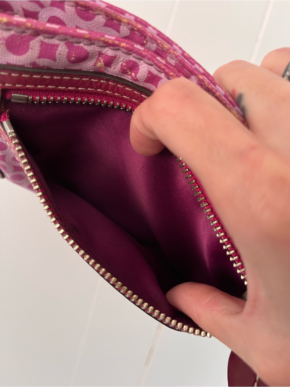 Coach Penelope Op Art Wristlet Clutch Y2K Pink Purple Poppy Mini Bag No Strap - Picture 2 of 16